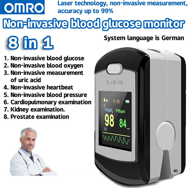 Omro 8-in-1 non-invasive blood glucose meter